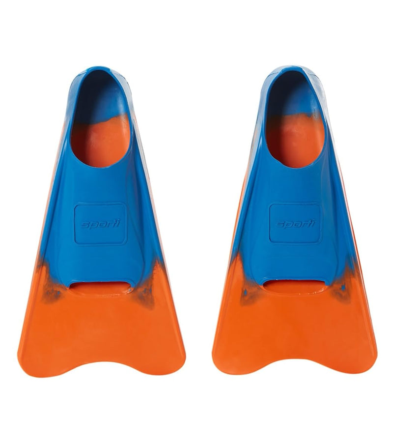 Sporti Adult-Kid Short Swim Fins for Pool Lap Swimming, Floating Fins for Swimming & Snorkeling, Swim Flippers for Training Little Kid 1-2 OrangeBlue - BeesActive Australia