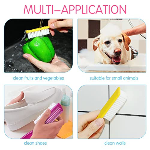 Patelai 15 Pieces Nail Brush Handle Grip for Fingernail Toe Scrub Cleaning Bright