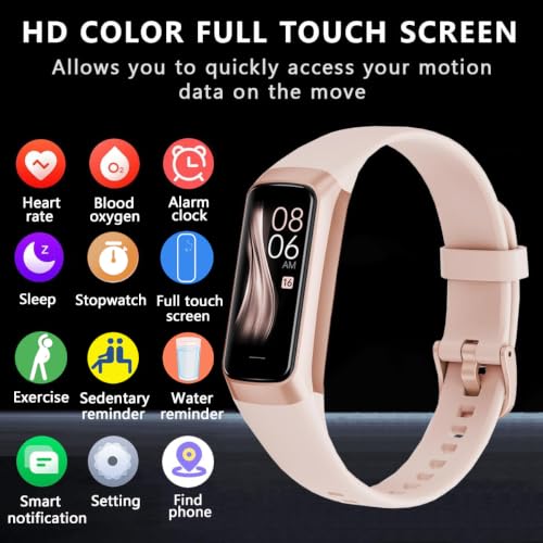 TROTY Fitness Tracker with Heart Rate/Blood Oxygen/Sleep Monitor, 20+ Sports Modes Smart Watches for Women/Men, Activity & Step Tracker Smart Watch for Android/iOS Phones (Pink) Pink