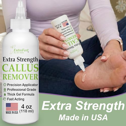 Foot Callus Remover Gel & File, Extra Strength Callus Remover for Feet 4 oz 4 oz Gel Steel File