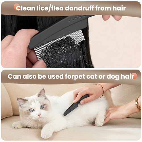 Dandruff Comb Remover Scalp Detox Comb for Build Up Self Cleaning Hair Comb 2PC Brown