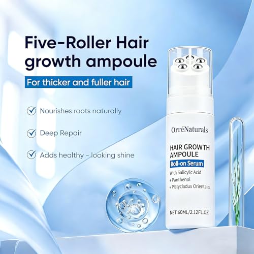 Orrenaturals Hair Revival Ampoule, Hair Growth Serum Roll on with Salicylic Acid, Hydrating & Strengthening Care for Thicker, Stronger and Fuller Hair (1) 1