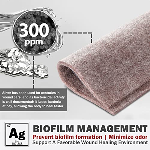 EVERLIT AG Silver Calcium Alginate Wound Dressing | Absorbent Non-Stick Sterile Dressing Pad | Gentle Gauze with Natural Gelling Fiber for Wound Care 4" x 4" | Pack of 5