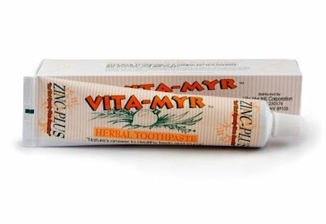 Vita-Myr Oral Care Zinc+ 4 Oz Pack of 6 Toothpaste, Sugar Free, Fluoride Free, Gluten Free, SLS Free, Alcohol/Peroxide Free, Saccharin Free, Artificial Sweetener/Color Free, Made in USA