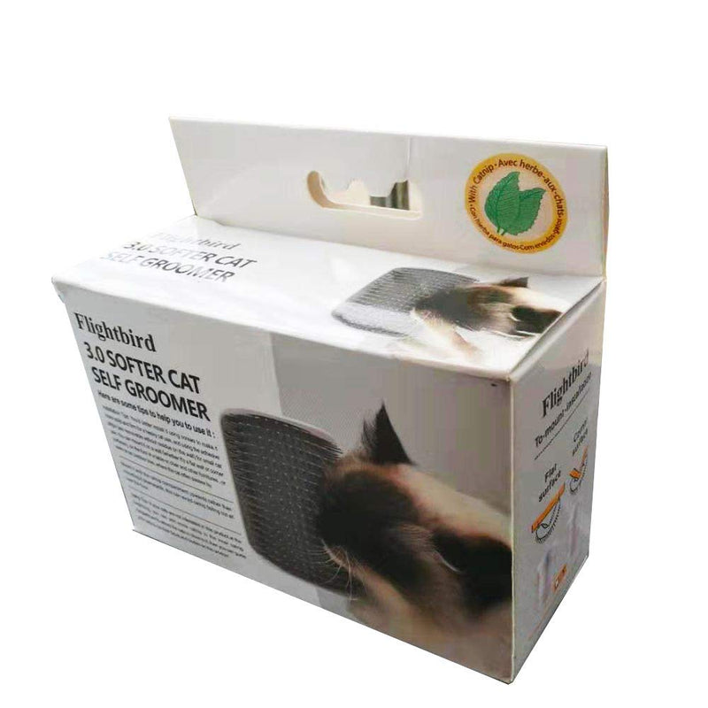 WWVVPET 3.0 Softer Grey Hair Brush with Catnip, Wall Corner Scratcher Comb, Grooming Massage Brush for Long & Short Fur Cat/Kitten/Puppy 3.0 Softer Grey (1 Pack) - BeesActive Australia