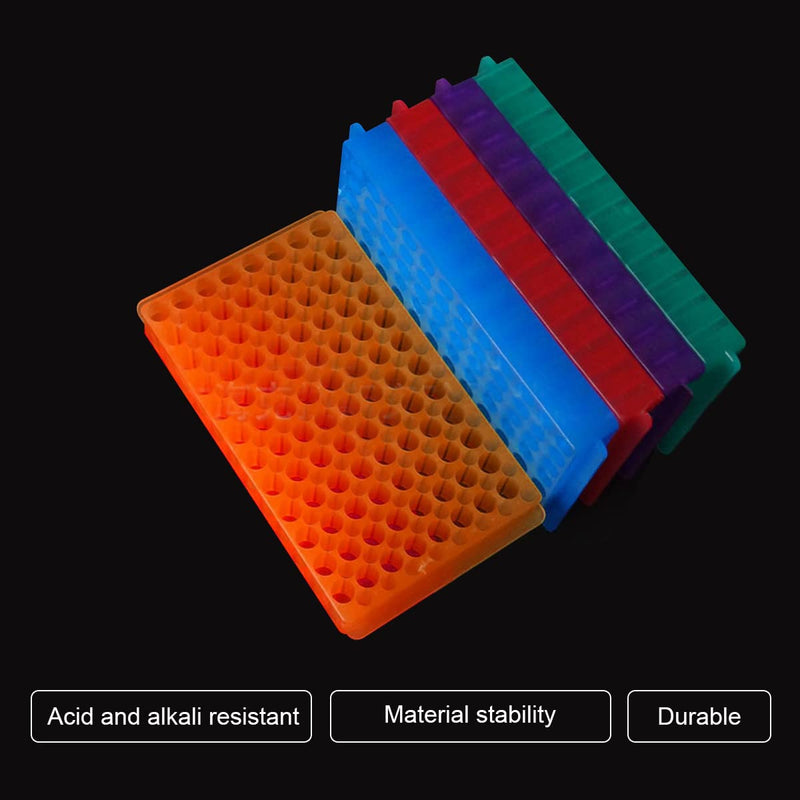 5PCS Tube Rack,Test Tube Rack with Double Panel 96 Positions for Microcentrifuge Tubes 0.5ml/1.5ml/2ml and Refrigeration Tubes 1.8ml
