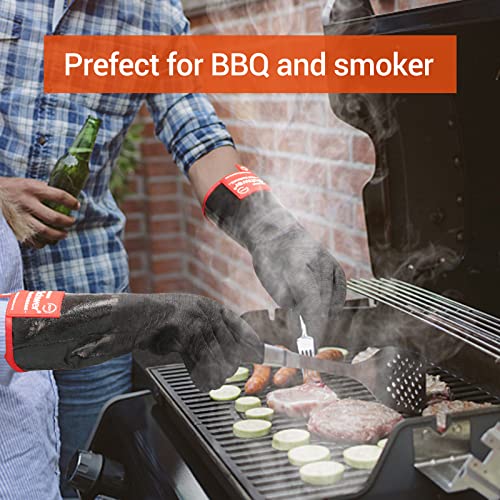 Schwer Heat Resistant BBQ Glove for Oven & Fryer Smoker, CR8000, 14inch 1 Pair