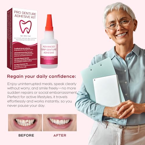 Dental Lab Fast-Setting Denture Repair Glue – Instant Bonding Adhesive for Crack Repair & Gap Filling, Strong Temporary Hold for Dentures & Lab Tools, Sets in 15-60 Seconds, 1oz Black