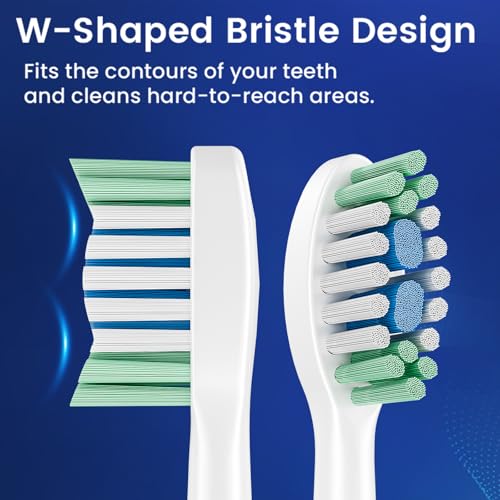 Betterchoi WL-T1009 Sonic Electric Toothbrush Replacement Brush Heads.8pcs, White. (Cannot be Used for Other Brands)