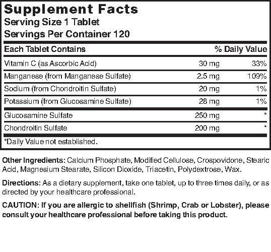 Nature's Blend Glucosamine/Chondroitin Complex 120 Tablets
