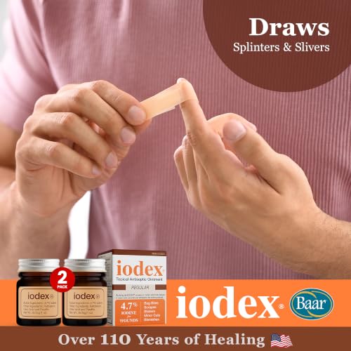 Baar Iodex Topical Ointment, 4.7% Iodine, 1 oz, Pack of 2