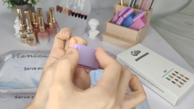 CGBE Nail Buffer (50 Pack), Buffer Block Nail File 100/180 Grit, Mini Nail Buffers Block Sponge Double Sided Nail File for Acrylic Nails Manicure Tools (Pink-Purple) Pink-purple