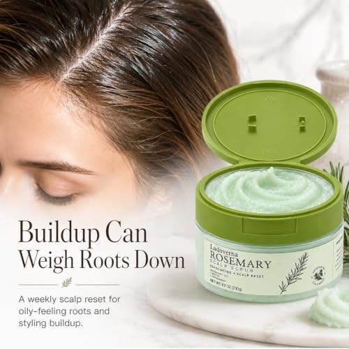 Rosemary Scalp Scrub Exfoliator, 8.11 oz - Sulfate Free Scalp Detox & Reset with Rosemary Oil, Biotin & Peppermint for Build-Up, Oily Scalp & Stronger Hair