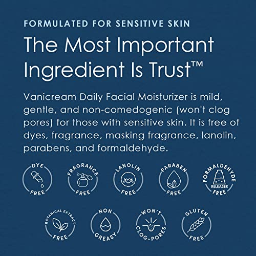 Vanicream Daily Facial Moisturizer With Ceramides and Hyaluronic Acid - Formulated Without Common Irritants for Those with Sensitive Skin, 3 fl oz (Pack of 2) 3 Fl Oz (Pack of 2)