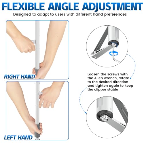 20" Long Handle Toenail Clippers with Magnifier,Pearl White M for 20in/50cm