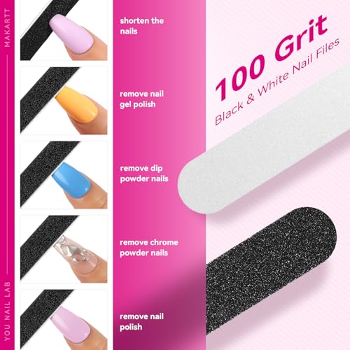 Makartt Mini Nail Files 100/180 Grit - 100PCS Disposable Emery Boards 100/180 Grit-100pcs Multicolor