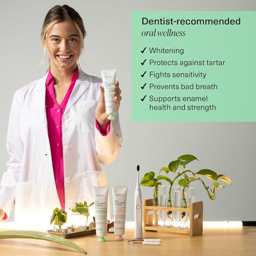 Boka Fluoride Free Toothpaste - Nano Hydroxyapatite - Ela Mint 4oz, Classic Manual Toothbrush, Mint and Tongue Scraper for Adults & Kids with Case