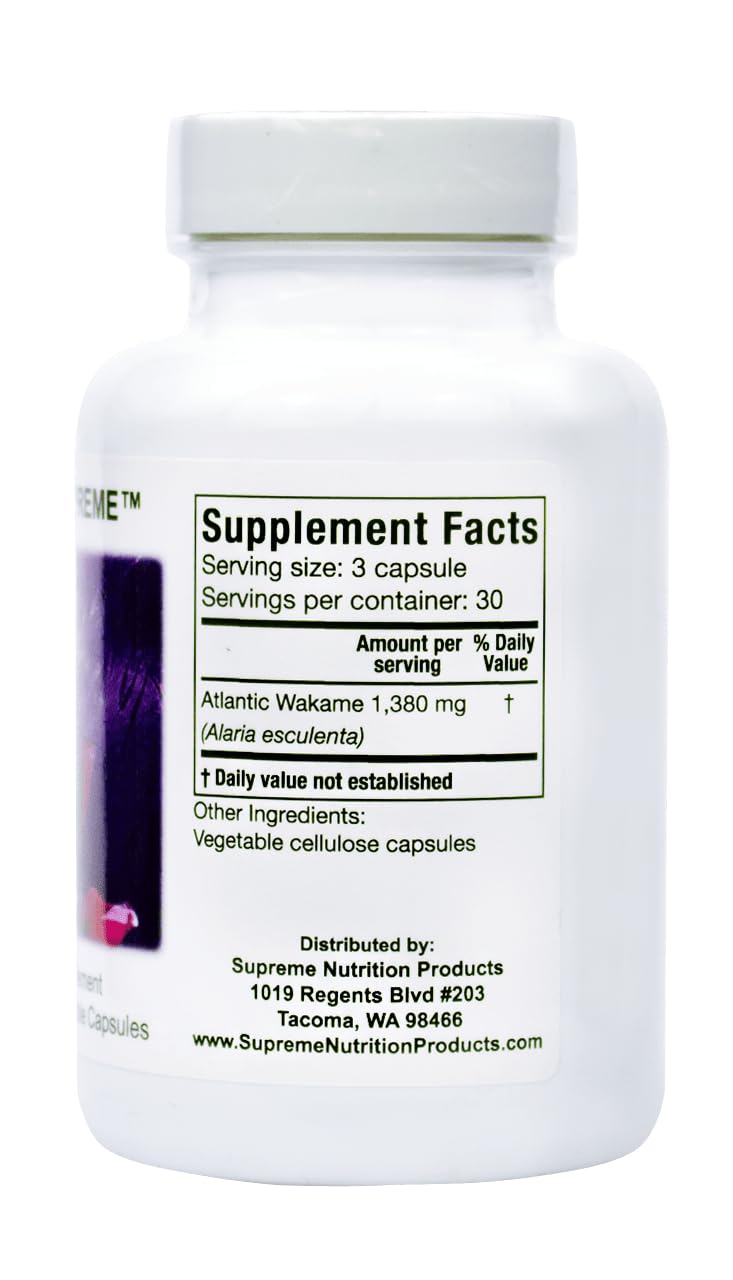 Supreme Nutrition Alaria Supreme, 90 Pure Atlantic Wakame Vegetarian Capsules 90 Count (Pack of 1)