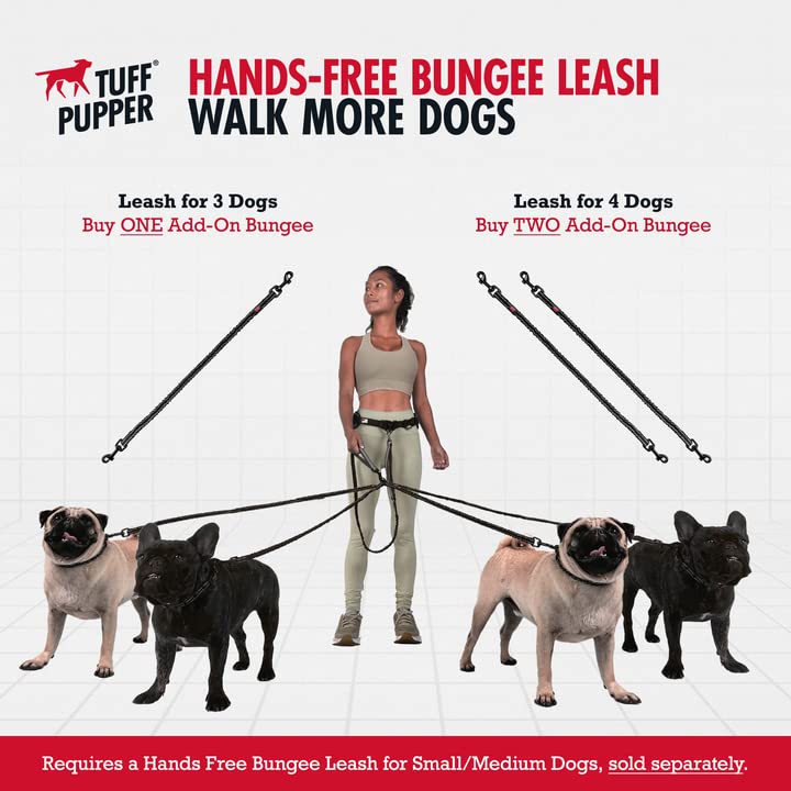 Add-On Accessory Bungee Leash and Hands Free Dog Leash - One Small/Medium Dog Up to 45 lbs