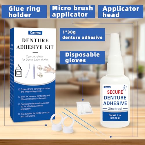 Dental Lab Instant Bonding Dental Glue (1oz), Repair Cracks & Secure Loose Teeth, Super-Strong Adhesive—Lasts Days to Weeks