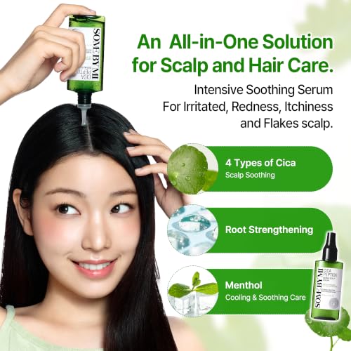 SOME BY MI Cica Peptide Anti Hair Loss Derma Scalp Serum 2.7 fl oz– No Wash Scalp Treatment for Thinning Hair & Sensitive Scalp – Soothing, Hydrating Hair Growth Care Korean Haircare