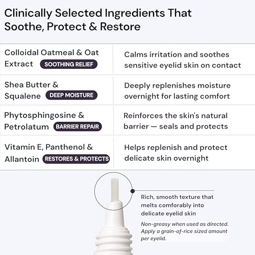 BlinkBetter BetterLids Eyelid Ointment for Dry, Itchy & Sensitive Eyelids – Deep-Moisturising Oat Complex with Shea Butter & Panthenol to Hydrate, Nourish & Soothe Delicate Eyelid Skin – 0.34 oz Original