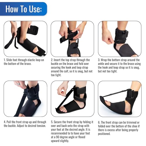 Heelbo Plantar Fasciitis Night Splint Bundle with Massage Roller and Relief Stretching Guide – Adjustable Foot Support, Heel Pain, Arch & Achilles Tendonitis Brace, Men & Women