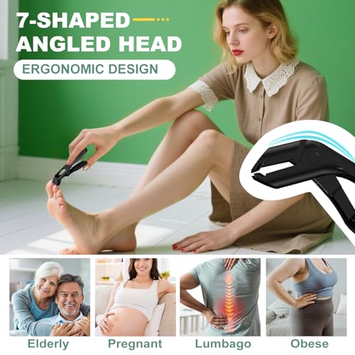 Toenail Clippers for Seniors Thick Toenails, CLPPNA Angled Head Large Toe Nail Clippers Set for Men, Heavy Duty 45° Ingrown Toenail Clippers, 37mm Wide Opening Nail Cutter with Long Handle, 6PCS 6PCS(Ingrown & Angled & Slanted）