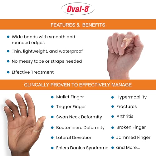 3-Point Products Oval-8 Finger Splint, Size 11, Pack of 5, Clear