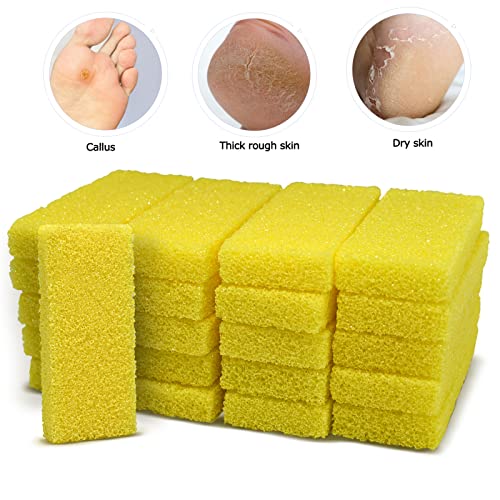 80/100 Grit White Disposable Nail Files & Disposable Foot Scrubber Sponge Pads Pumice Stone Pedicure Tools Bundle