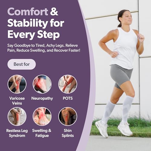 BraceAbility Compression Socks for Circulation - 20-30 mmHg Knee High Neuropathy Open Toe Stockings Best for Varicose Veins, Restless Leg, POTS, Toeless Support for Men or Women - 1 Pair (XL - Gray) X-Large Gray - Open Toe - 1 Pair