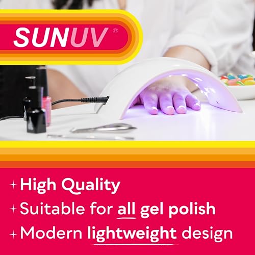 SUNUV UV LED Nail Lamp with 4PCS Cuticle Nippers, Cuticle Pusher with Nail File and Buffer Set, Professional Stainless Steel Durable Pedicure Manicure Nail Care Tools