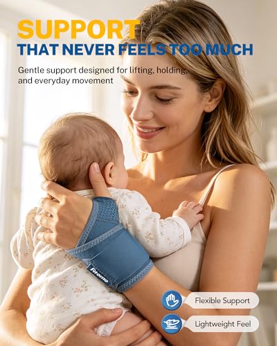Wrist Brace with Soft-Touch Fabric, Breathable Compression Support Blue L/XL