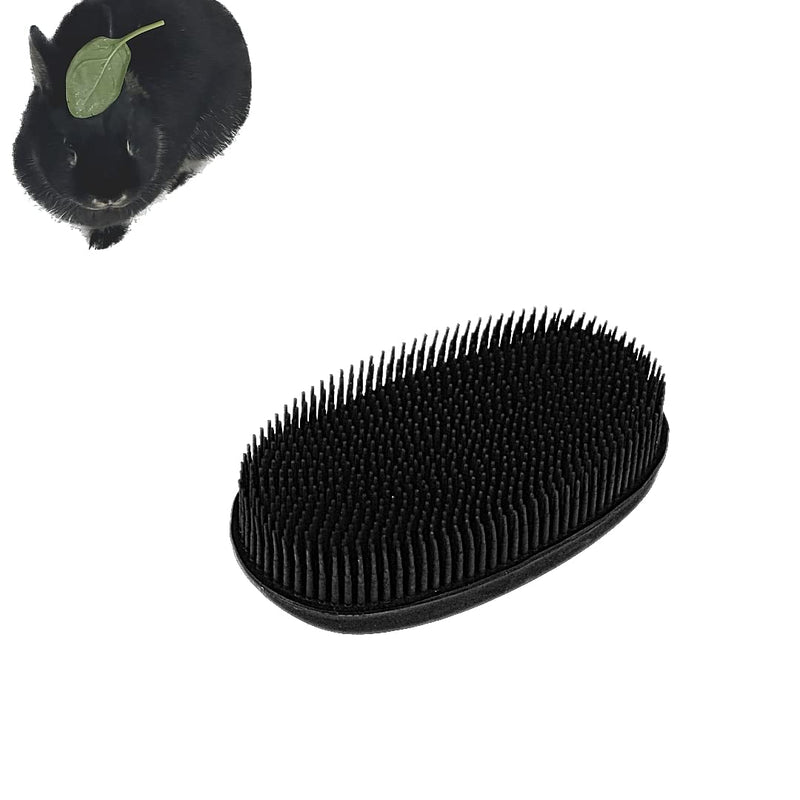 SILVERLINE Ultra-Soft Silicon Brush for Cat Dog Bunny Horse Rabbit Guinea pig | Highly Durable Silicon Brush - Black - BeesActive Australia