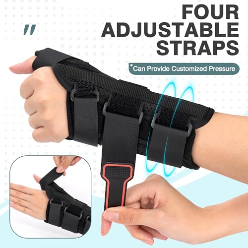 Medibot Wrist Brace & Thumb Spica Splint, for De Quervain's Tenosynovitis, Tendonitis, Carpal Tunnel & Arthritis Wrist Support Thumb Splint (Right Hand - Large) Right-L