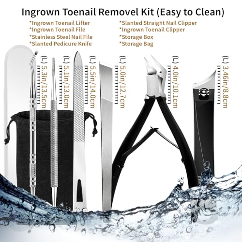 EBEWANLI Ingrown Toenail Removal Kit, 6-Piece Black-6pcs