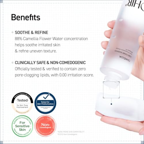 White Camellia Glutathione Core Toner Essence, 200ml/6.76 fl oz