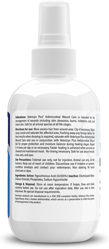 Vetericyn Plus All Animal Wound and Skin Care Spray. Cleans and Relieves Cuts, Abrasions, Irritations, and Sores. Non-Toxic, No Sting Formula. 3 oz - BeesActive Australia