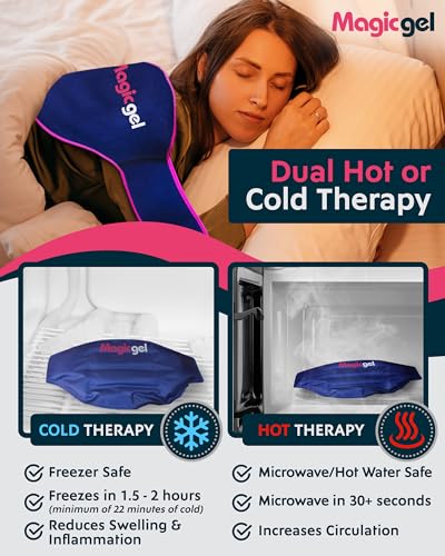 Magic Gel Ice Pack for Back Pain Relief | 2 Pack Reusable Lower Back Wrap for Hot or Cold Therapy | Relief for Lower Lumbar, Sciatic Nerve, Herniated or Degenerative Disc, Coccyx, Tailbone Pain Back Ice Pack
