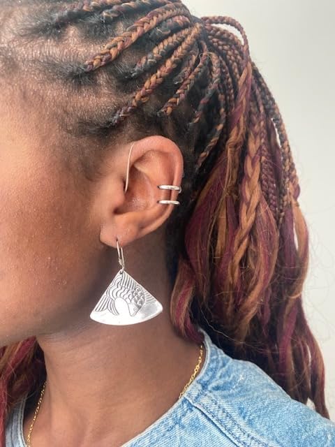 Deafmetal Double Hearing Aid Clip Cuff & Silicone Holster Attachment - Fits All Amplifiers & BTE Cochlear Implant Processors - Keep Devices Secured - Silver - 1 Ear