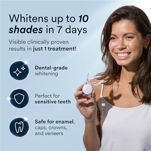 Auraglow Teeth Whitening Kit with LED Light & 35% Carbamide Peroxide Teeth Whitening Gel Refill Pack, 50 Whitening Treatments, Whiten Up to 10 Shades