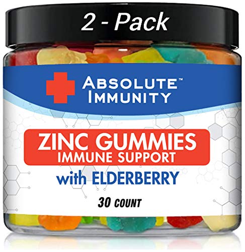 Absolute Immunity ZINC and Elderberry Gummies Adults and Kids 30ct 2 Pack | Immune Support Formula – Elderberry and zinc gummies help support a healthy immune system for adults and kids.