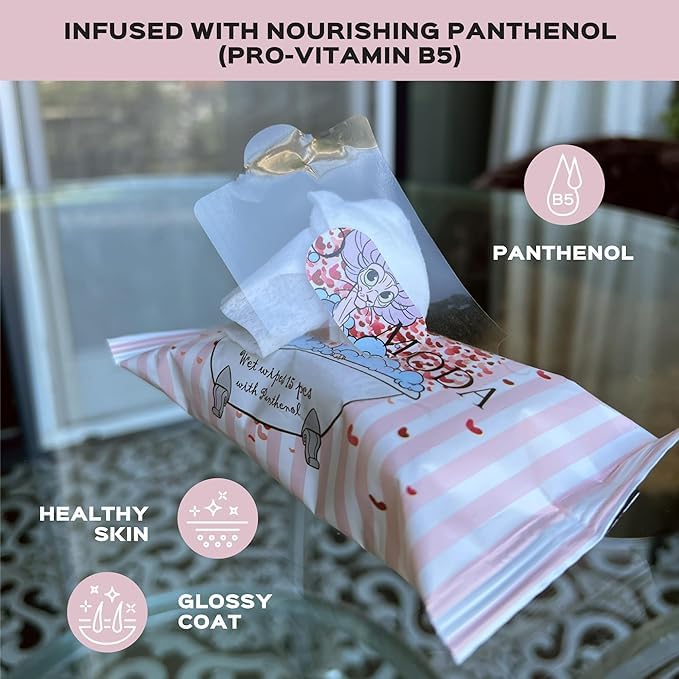 Wet Wipes with Panthenol for Sphynx and Shorthair Cats for Everyday use (3Pack/45Count) - PawsPlanet Australia
