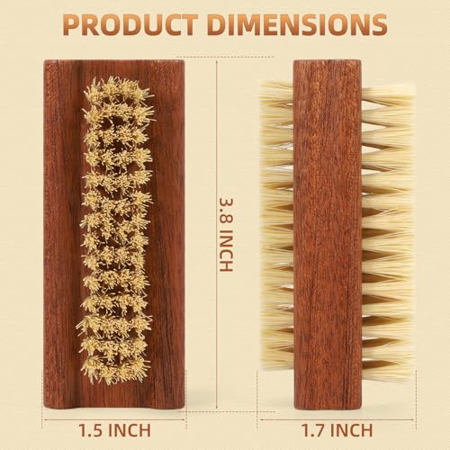 DEBETOOL Nail Brush for Cleaning Fingernails, Wood handle and Sisal Bristle