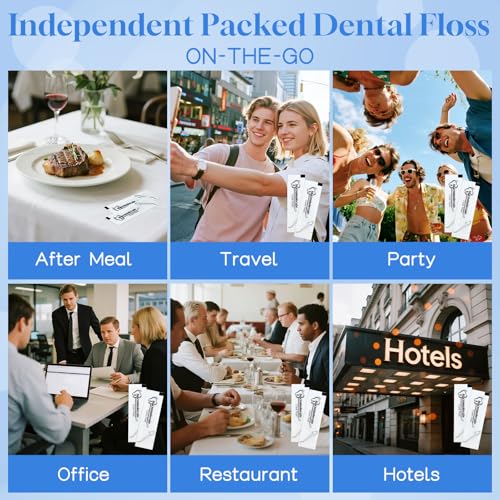 Individually Wrapped Dental Floss Picks Bulk Flossing Sticks (1000 Pack) 1000