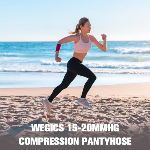2 Pairs 15-20 mmHg compression leggings for Women, Varicose Veins Medium Black-Footless