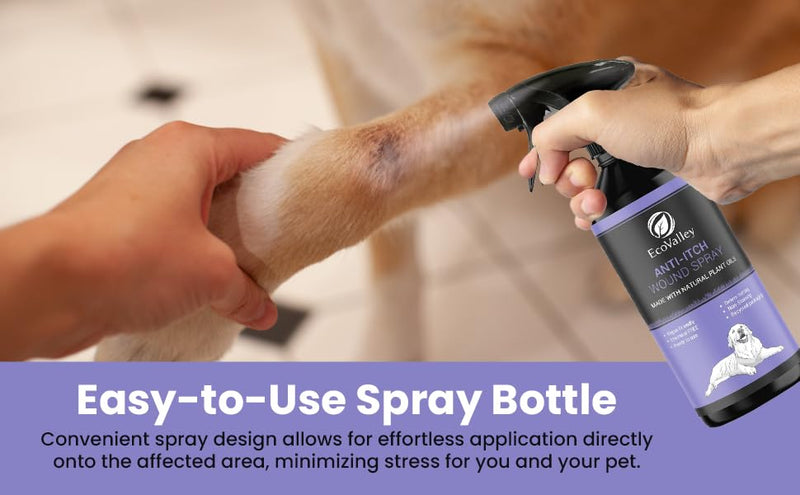 EcoValley Anti-Itch Wound Spray for Dogs – Soothing Relief for Irritated Skin & Fast Healing, Promotes a Healthy Coat, 500ml 500ml (Pack of 1)