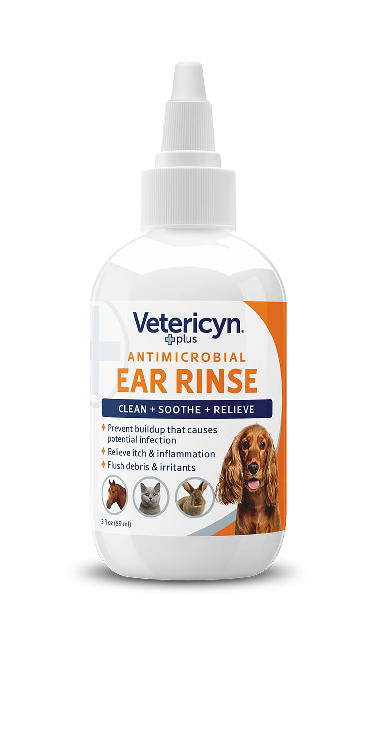 Vetericyn Plus Dog Ear Rinse | Dog Ear Cleaner to Soothe and Relieve Itchy Ears, Safe for Cat Ears, Rabbit Ears, and All Animal's Ear Problems. 3 Ounces - BeesActive Australia