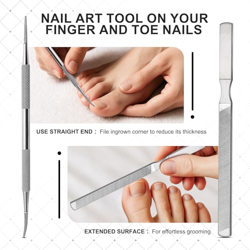 FERYES Ingrown Toenail Removal Tool Kit - 6 Piece Pedicure & Manicure Tools Set with Nail Files, Lifters, Cuticle Trimmers - Podiatrist Grade Nail Care Kit for Thick & Ingrown Nails