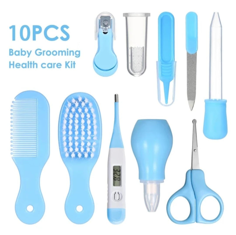 10 PCS Baby Grooming Health Care KIT for New Borns and Toddlers (Blue) Ideal for Travelling & Home Use Blue - BeesActive Australia